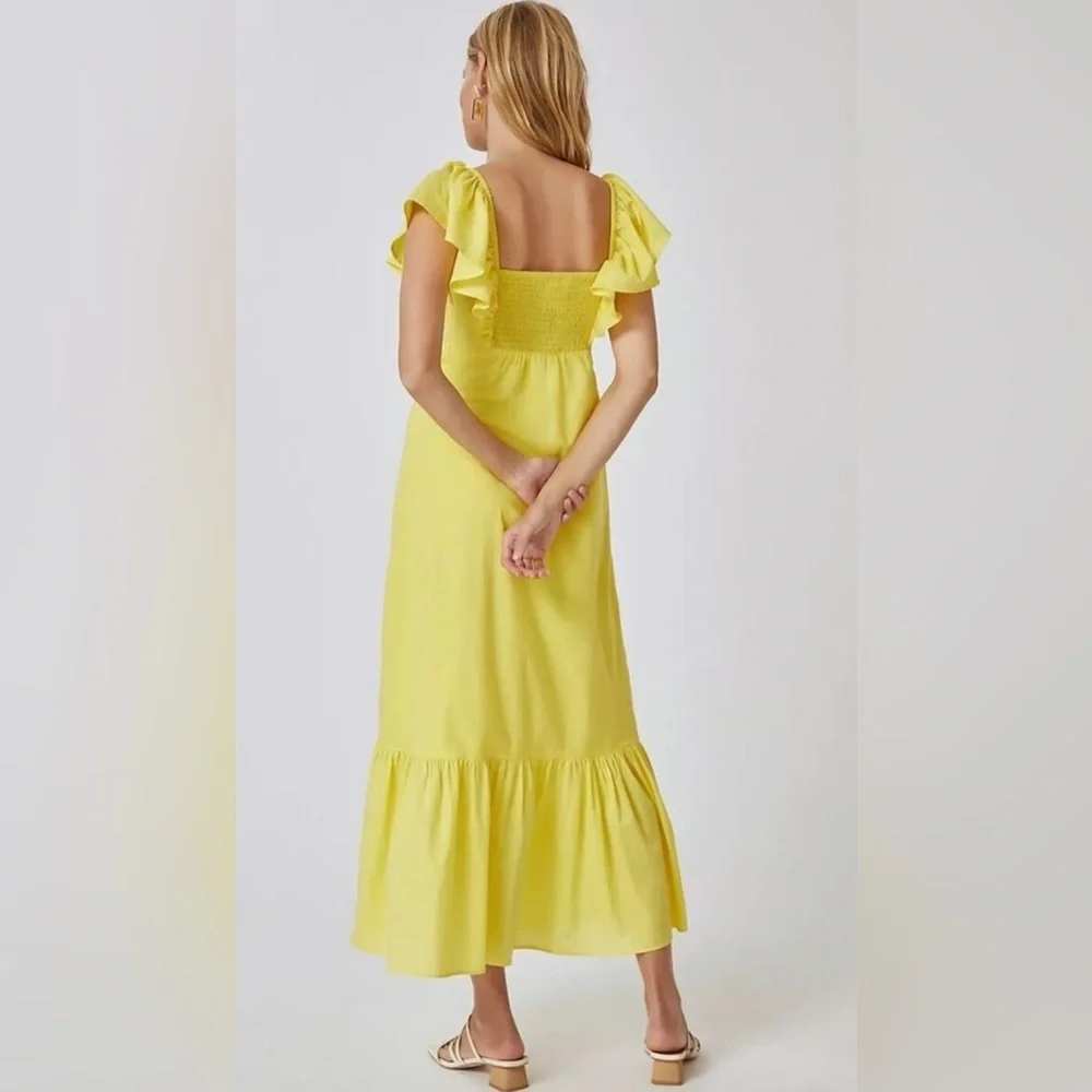 FARM Rio Yellow Ruffle Dress - Picture 2 of 5